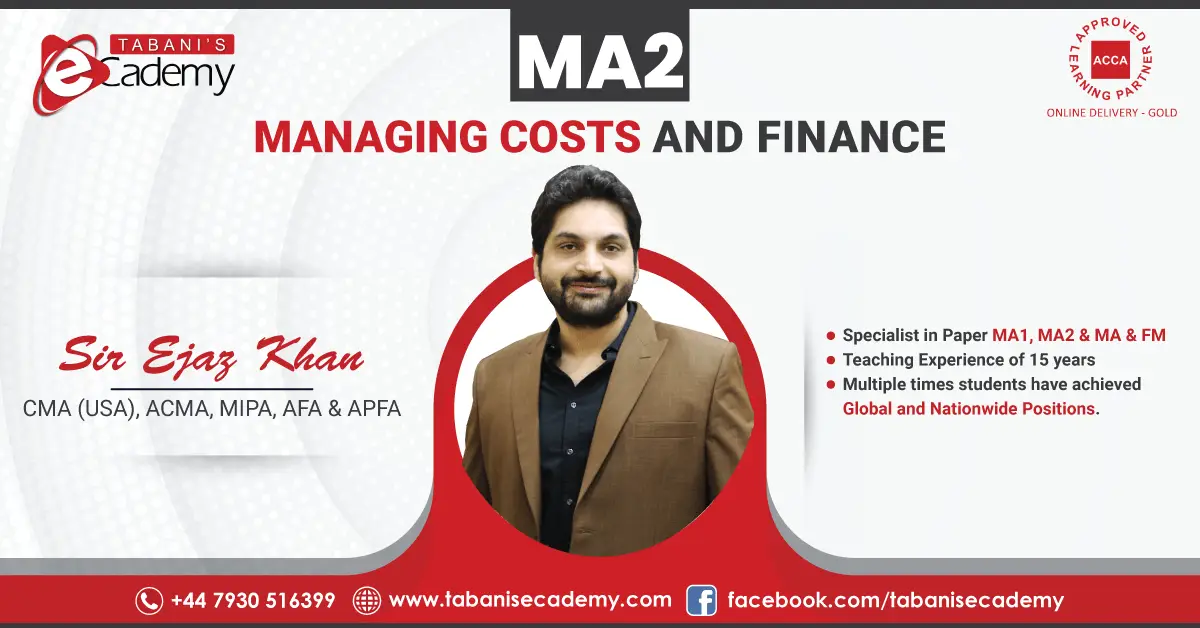 MA2 Managing Cost and Finance course taught by Sir Ejaz Khan in Urdu