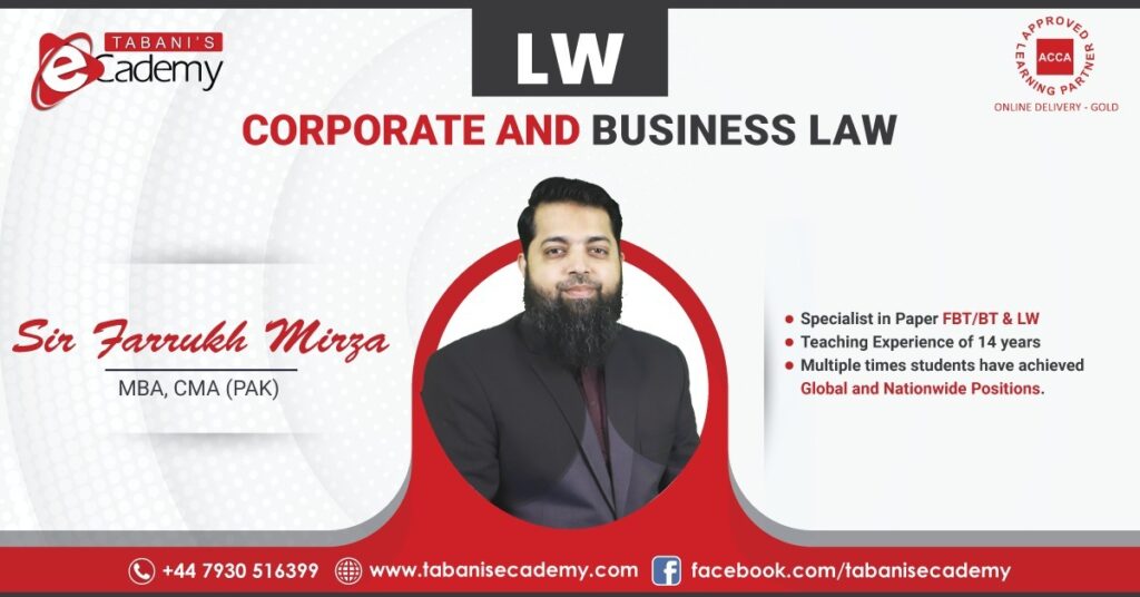 LW Corporate and Business Law Course Taught by Farrukh Mirza in Urdu